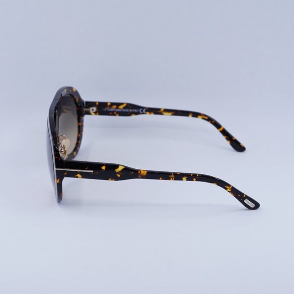 New Tom Ford Troy FT0836 52B Sunglasses Dark Havana Aviator Frame, Smoke Lenses - Picture 9 of 11